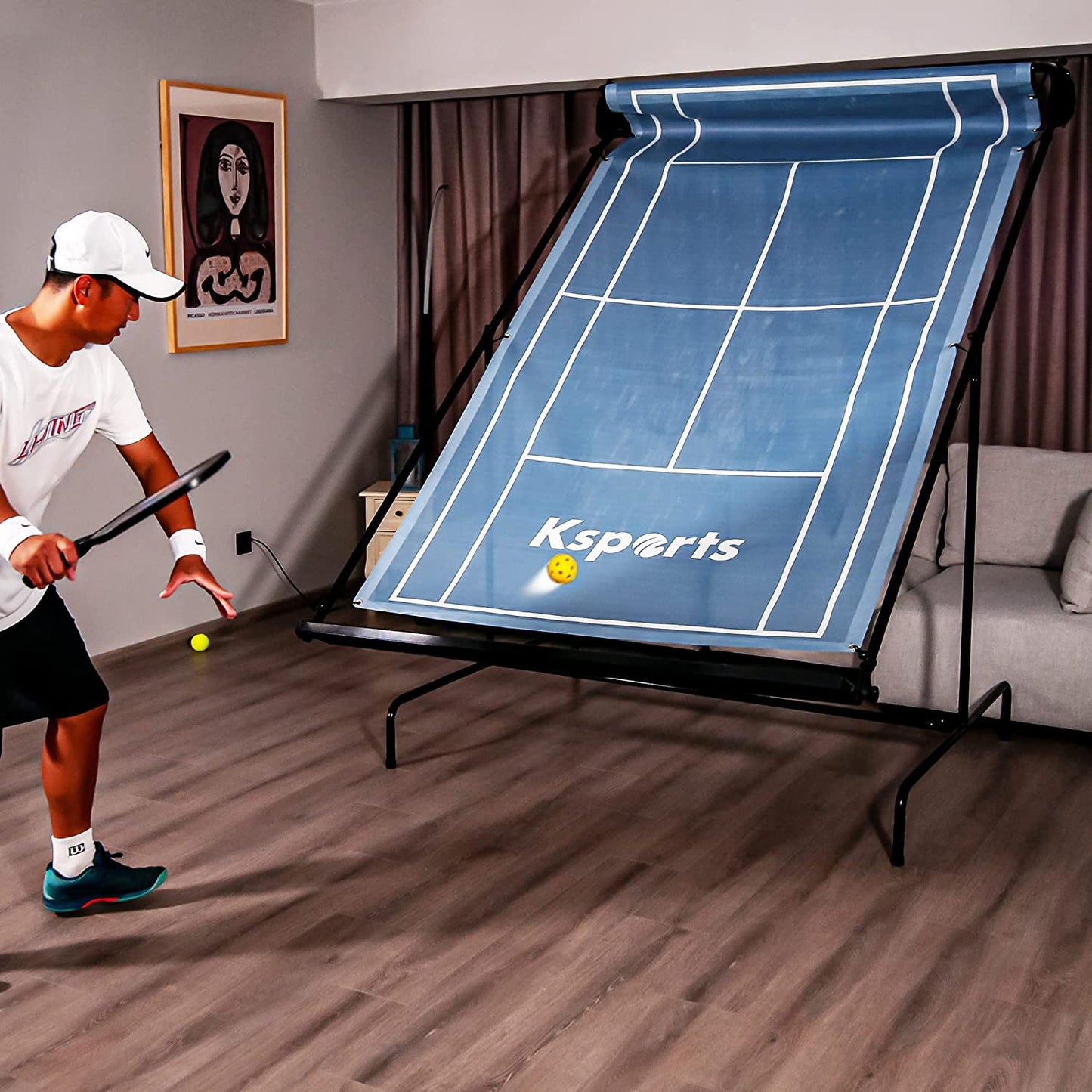 Ksports Tennis Rebounder Net - Rebound Wall for Racquet Sports - for Pickleball Paddle Squash Racquetball Table Tennis -Portable Backboard for Indoor & Outdoor Training with Carry Bag