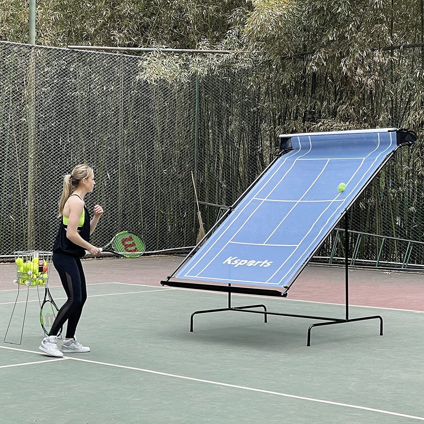 Ksports Tennis Rebounder Net - Rebound Wall for Racquet Sports - for Pickleball Paddle Squash Racquetball Table Tennis -Portable Backboard for Indoor & Outdoor Training with Carry Bag