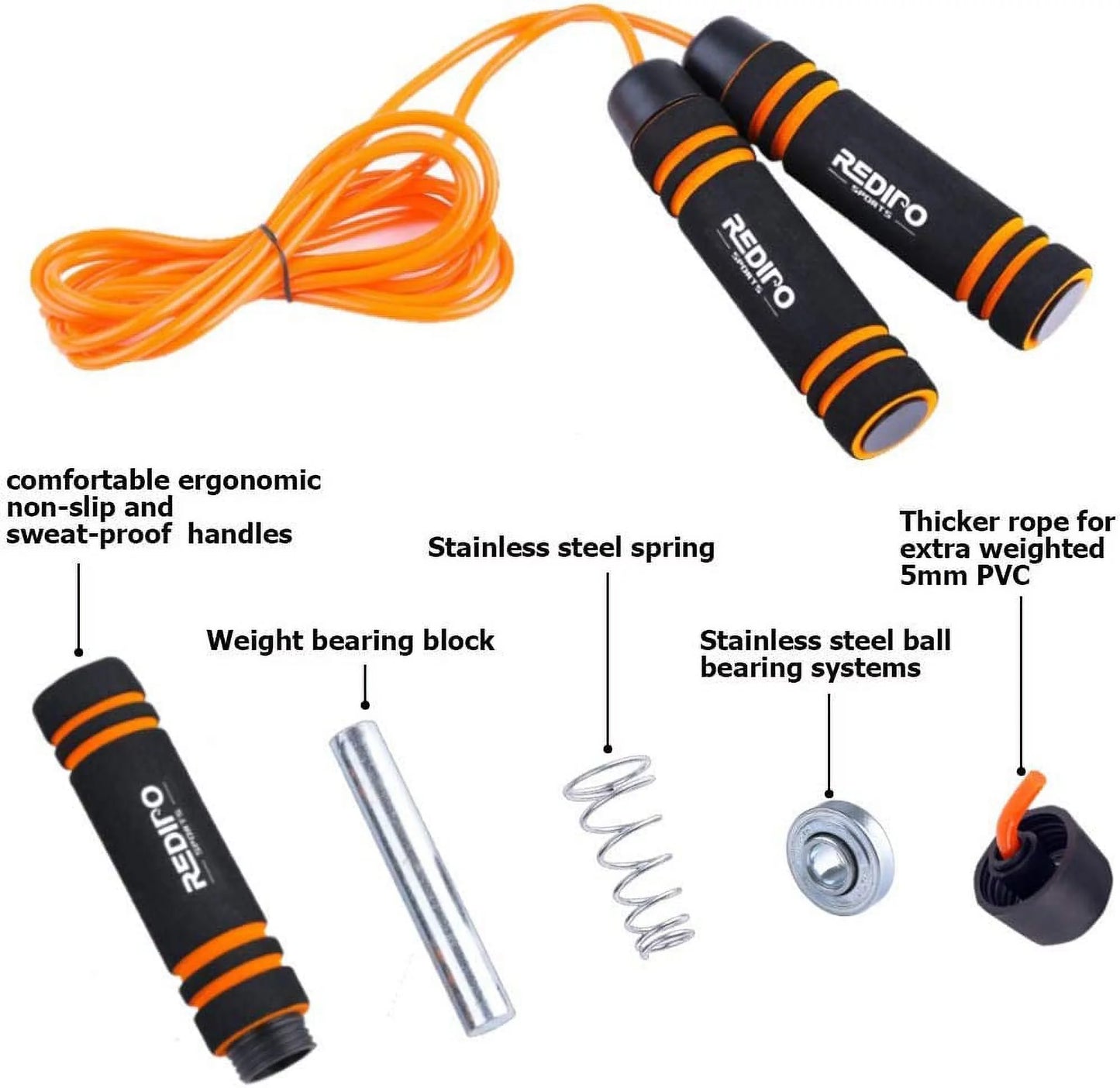 Redipo Premium Weighted Jump Rope - 1lb 