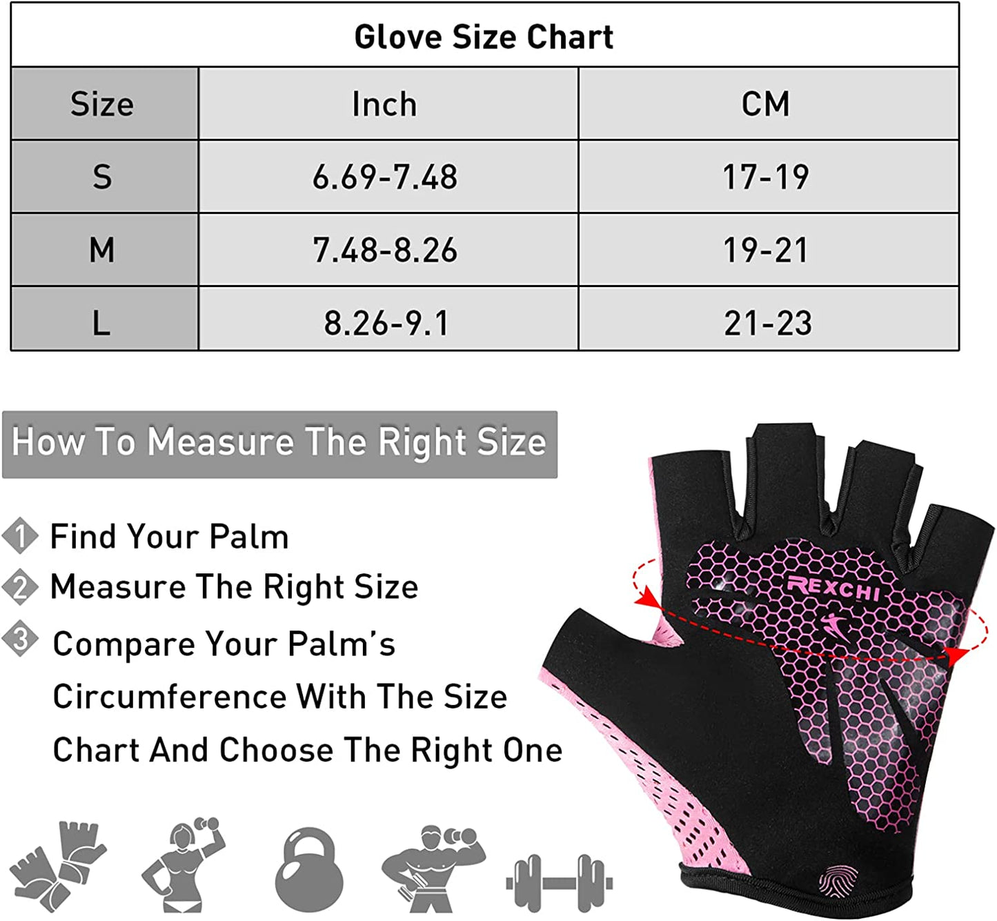 Convenient Workout Gloves - Set of 2 Pairs (Pink)