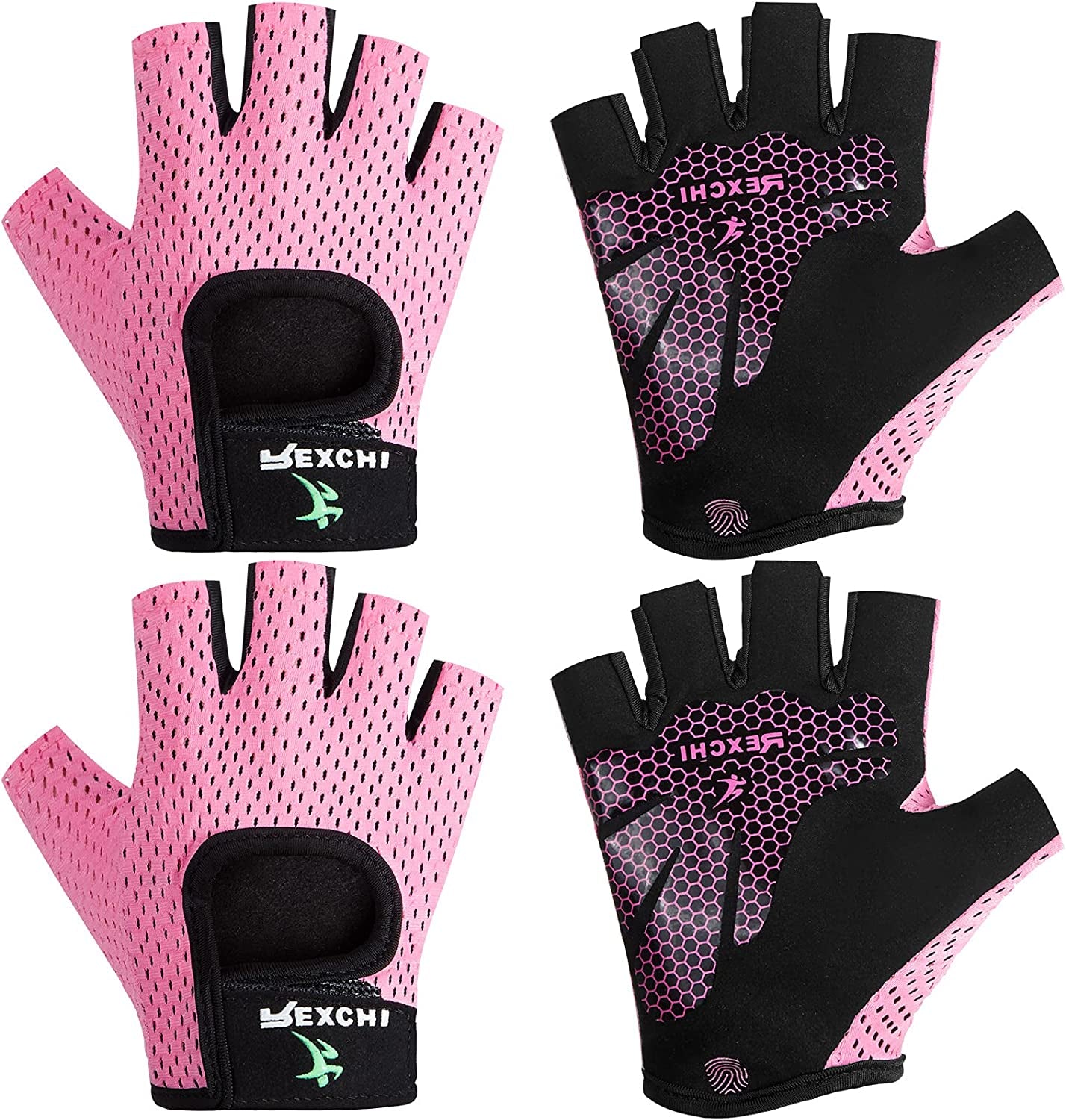 Convenient Workout Gloves - Set of 2 Pairs (Pink)