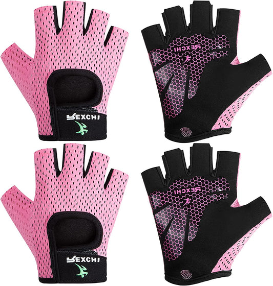 Convenient Workout Gloves - Set of 2 Pairs (Pink)