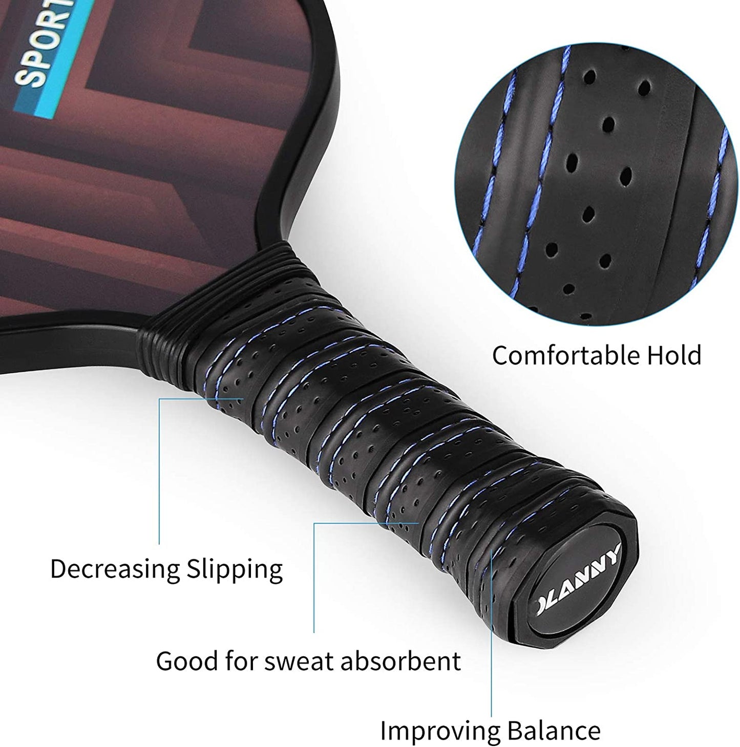 Graphite Pickleball Paddles 4 Pack - Premium Rackets Fiber Face & Polymer Honeycomb Core Pickleball Set Includes 4 Pickleball Paddles + Pickleball Balls+ 4 Replacement Soft Grip + 1 Bag