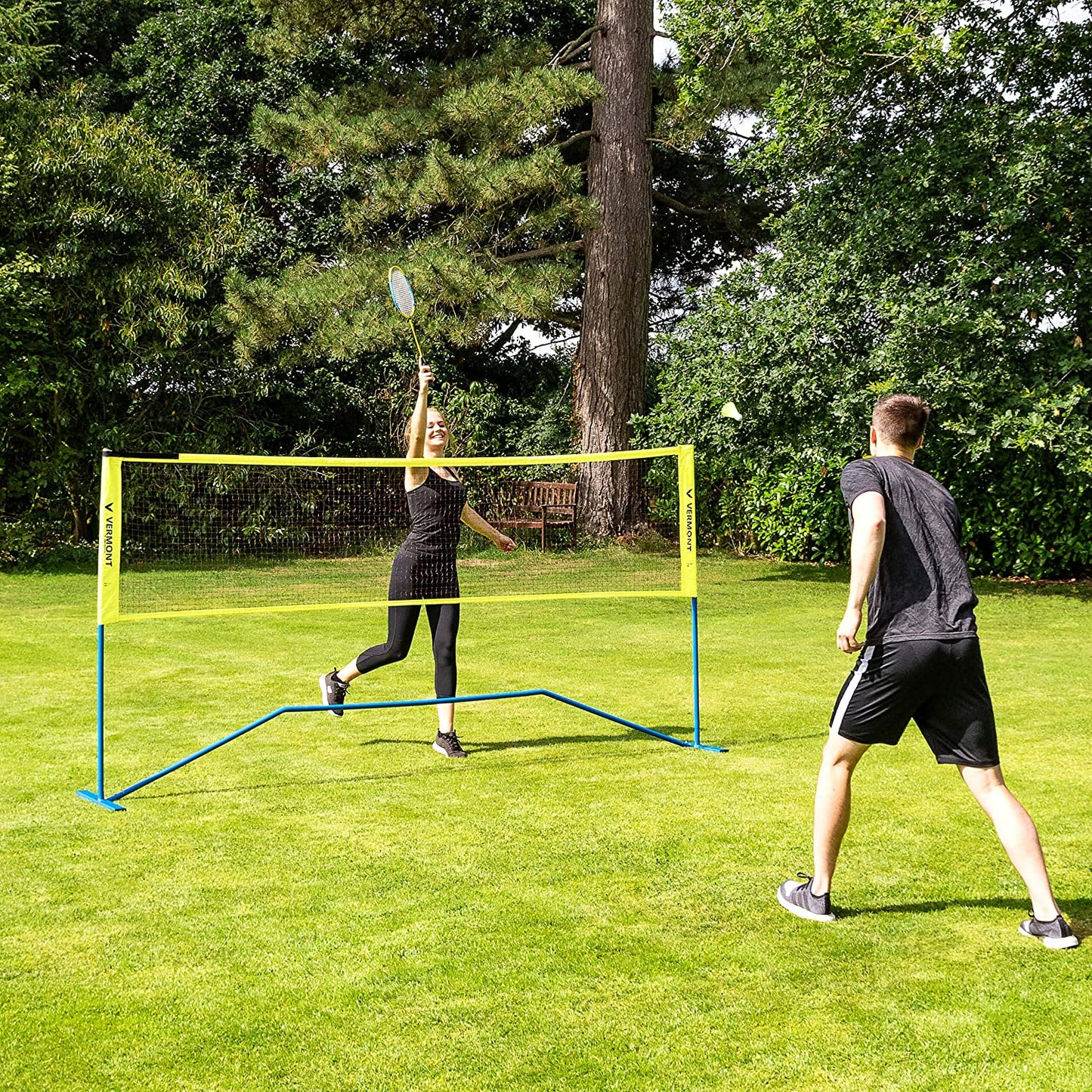 Vermont Procourt Combi Net | Net for Tennis, Badminton, Pickleball & Soccer-Tennis | Portable Badminton Set | Mini Tennis & Badminton Sets for Backyards