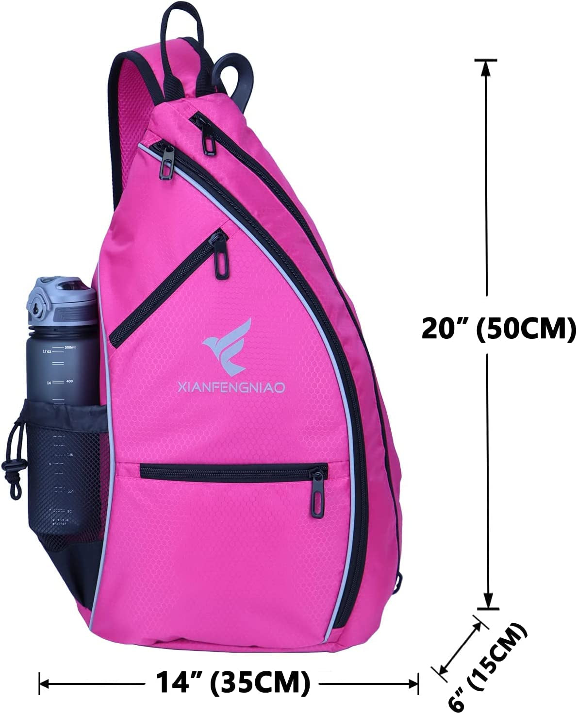 Sling Bag Sports Pickleball Bag Pickleball Backpack for Men Women Adjustable Tennis Bag for Pickleball Paddle with Fence Hook,Water Bottle Holder